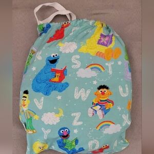💜 Posh Peanut Mini Crib Sheet  Sleepies Sesame Street Print & Protective Bag